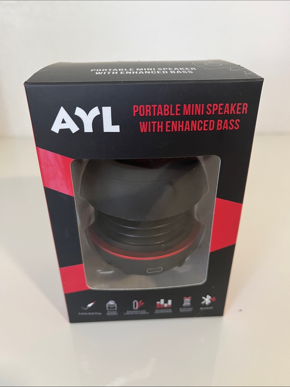 Portable Mini Speaker in Black and Red